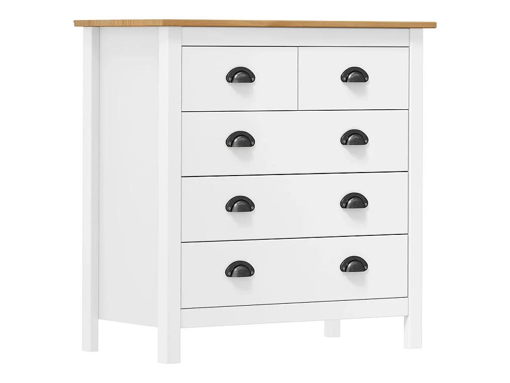 Buffet Hill Blanc 79x40x80 cm Bois de pin solide