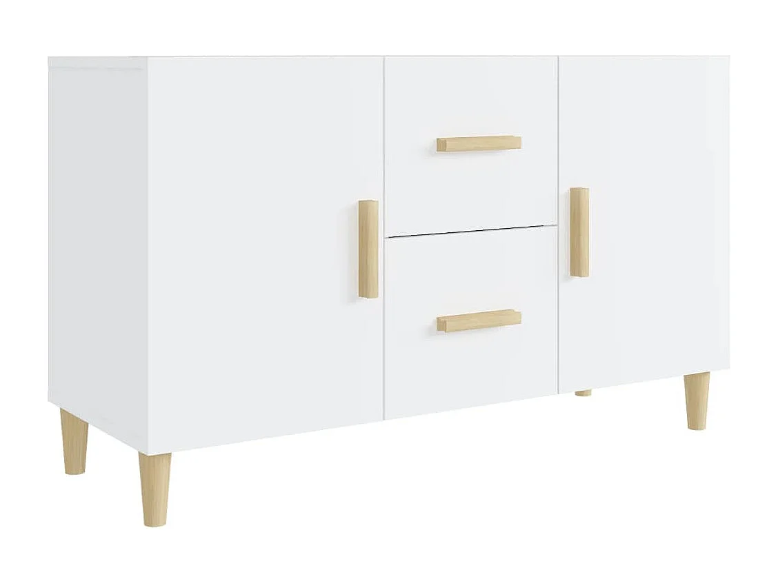 Aparador de madera de ingeniería blanco brillante 100x36x60 cm