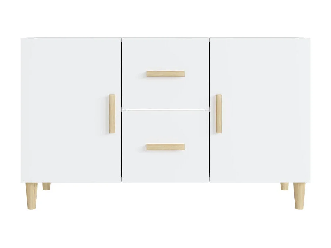 Aparador de madera de ingeniería blanco brillante 100x36x60 cm