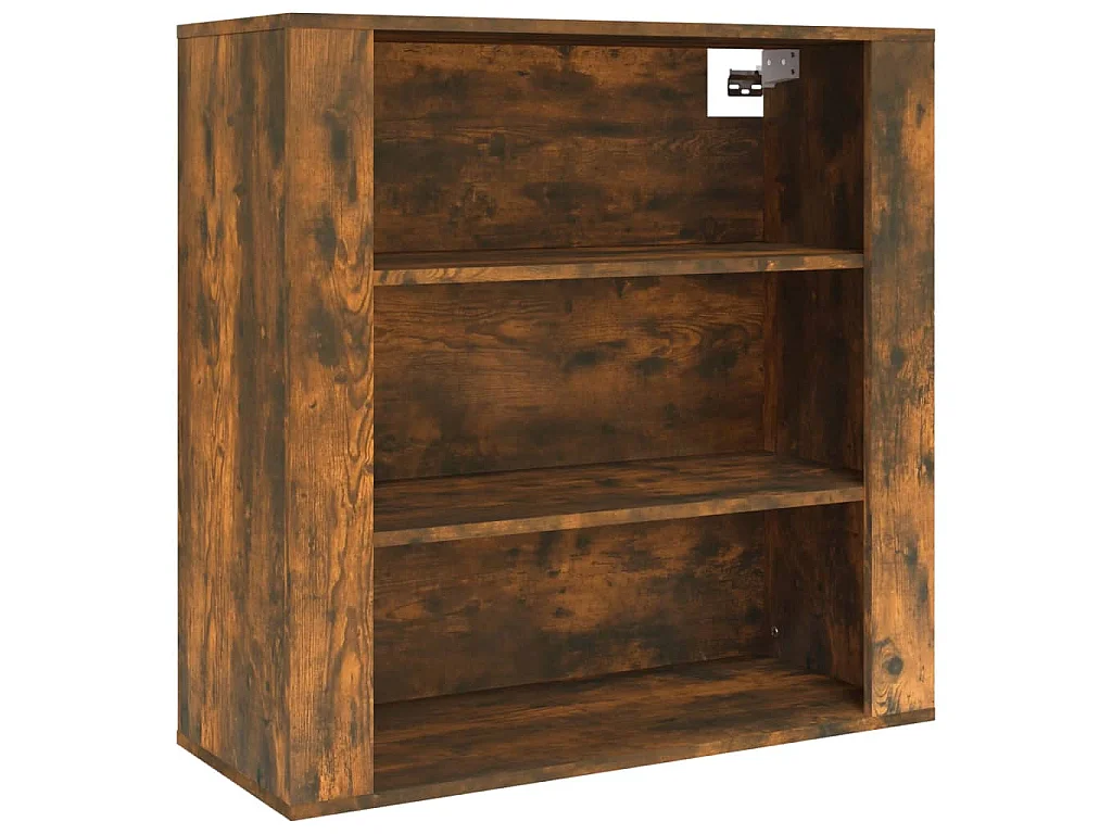 Wandkast 80x33x80 cm bewerkt hout gerookt eikenkleurig