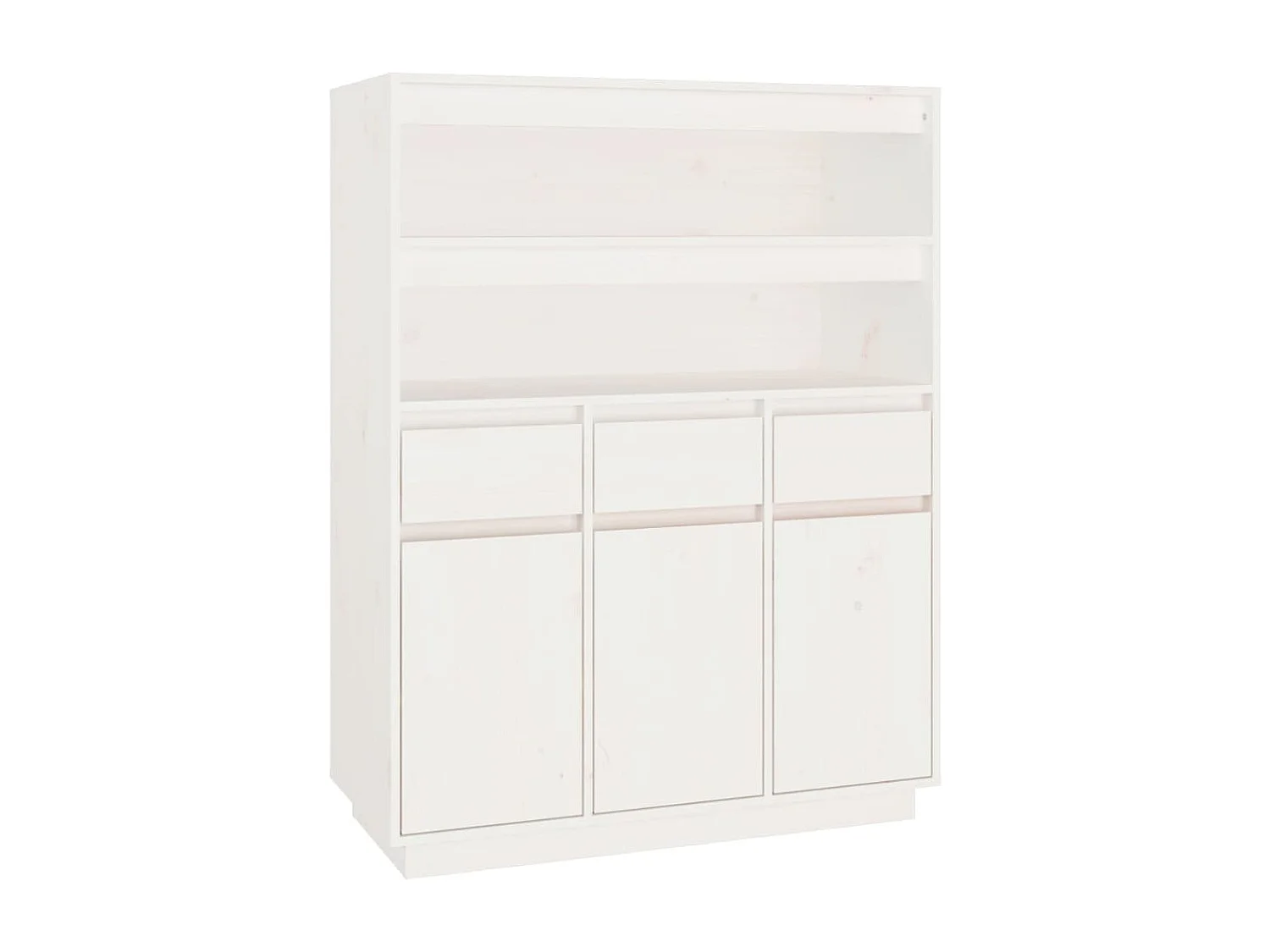 Hoge kast 89x40x116,5 cm massief grenenhout wit
