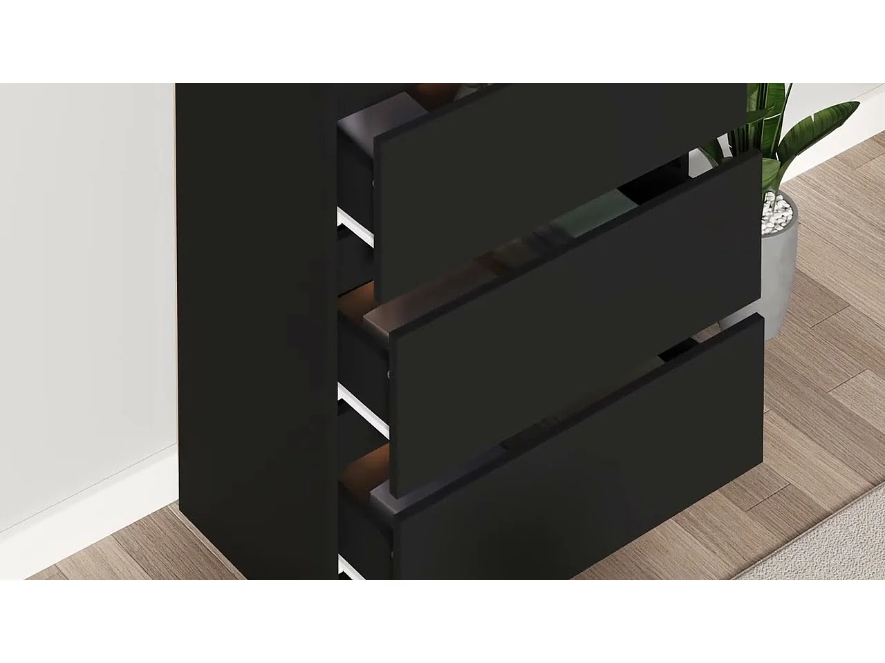 Aparador 60x35x76 cm derivados de madeira preto