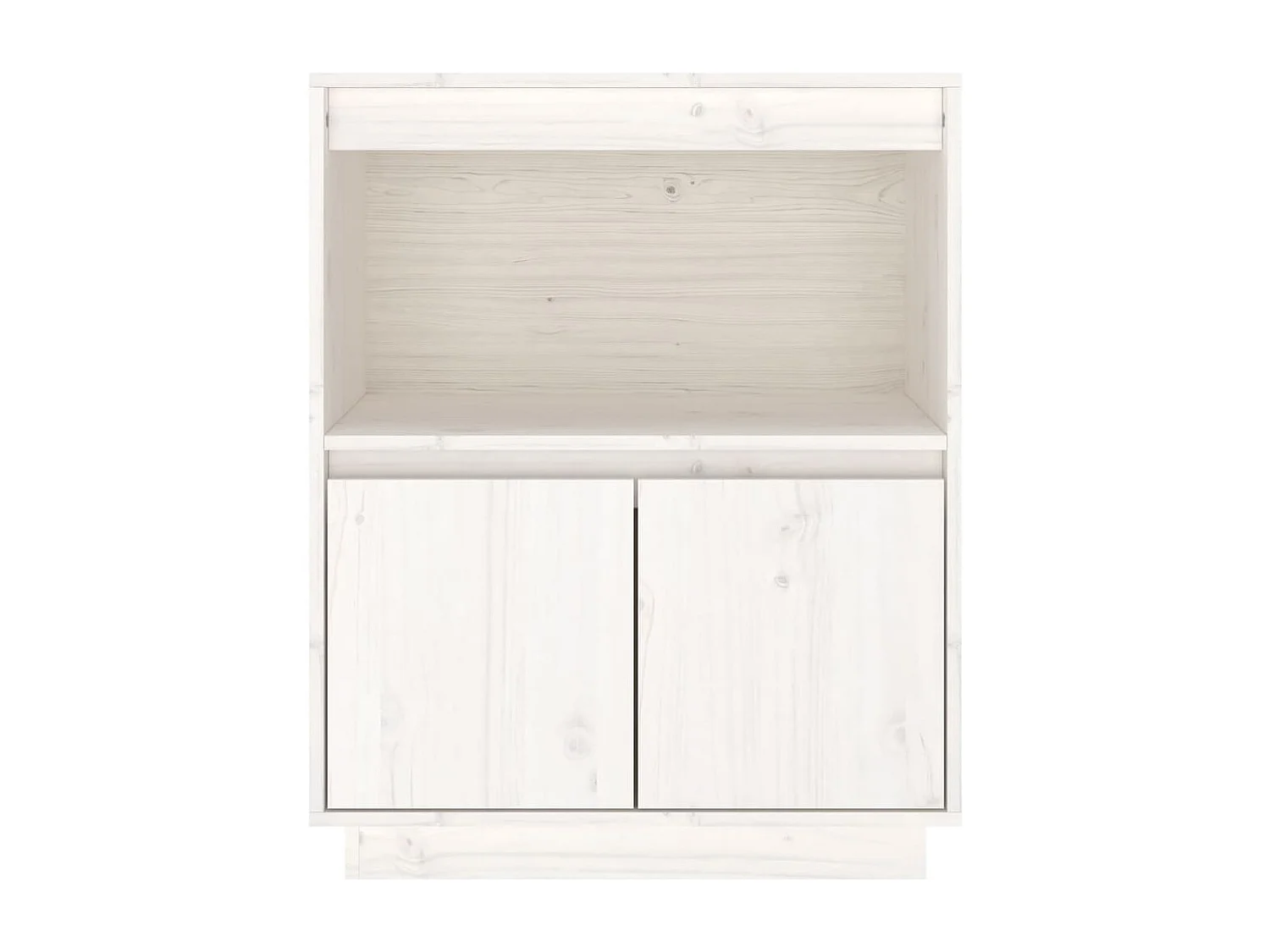 Buffet Blanc 60x34x75 cm Bois massif de pin
