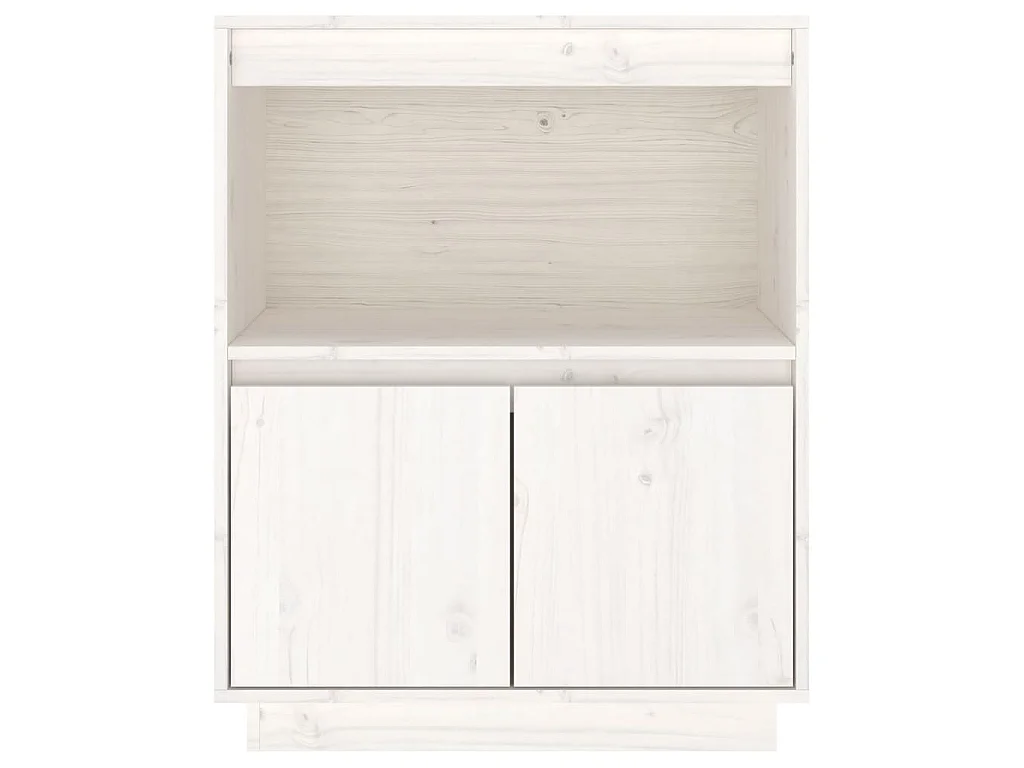 Buffet Blanc 60x34x75 cm Bois massif de pin