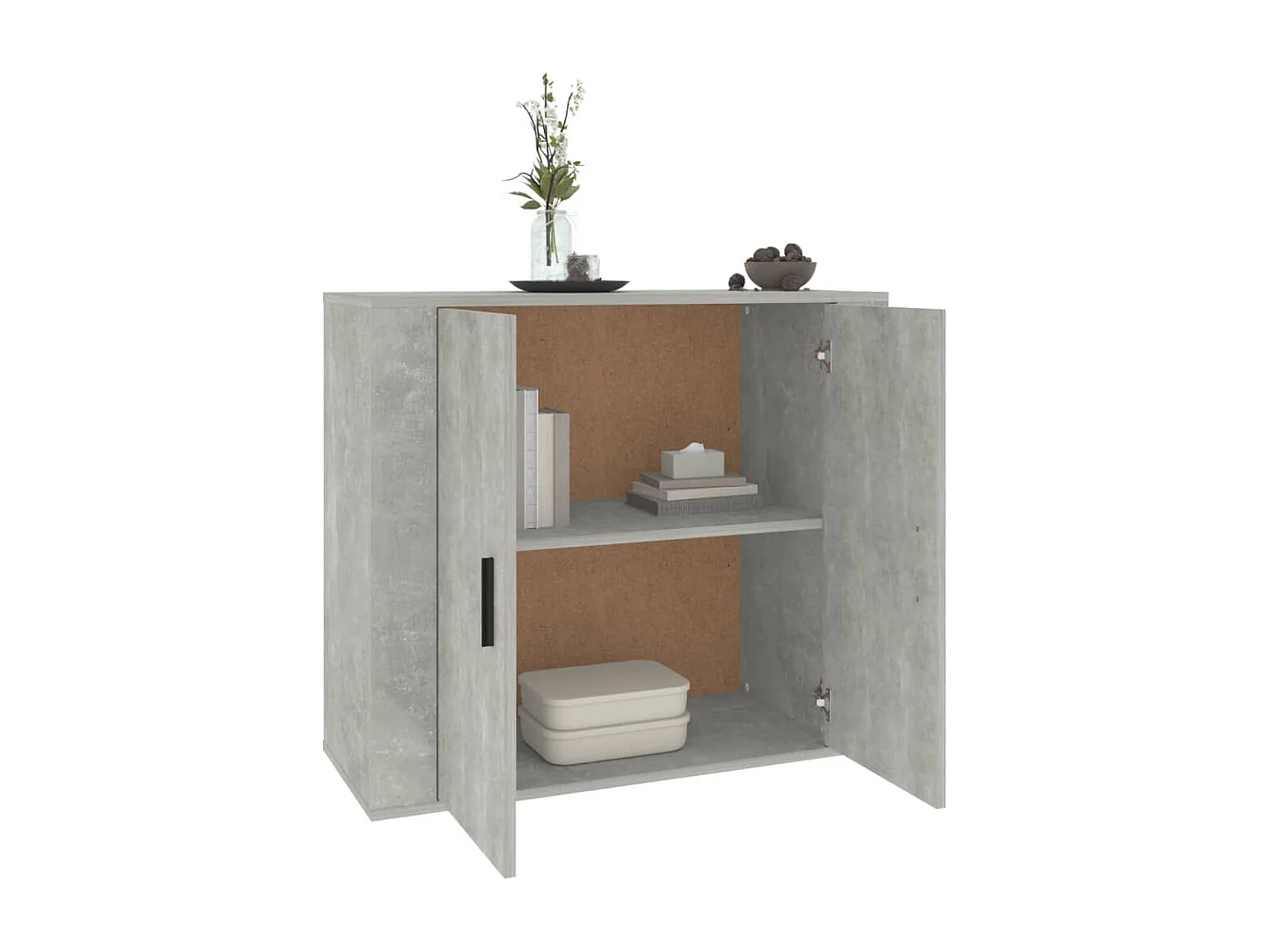 Buffet Gris béton 80x33x70 cm Bois d'ingénierie