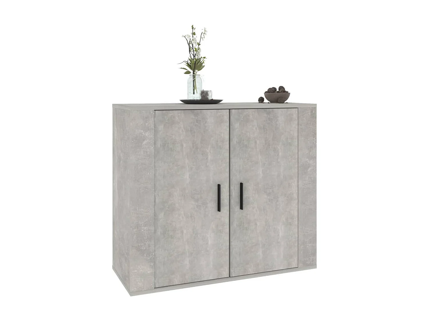 Buffet Gris béton 80x33x70 cm Bois d'ingénierie