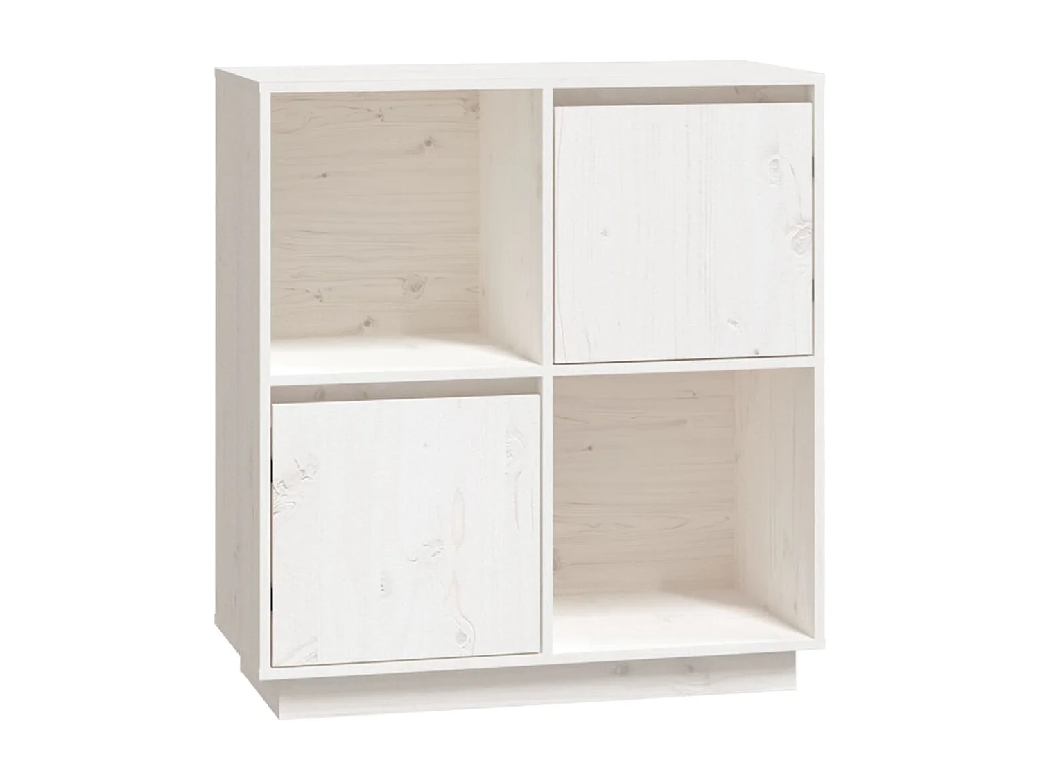 Dressoir 74x35x80 cm massief grenenhout wit