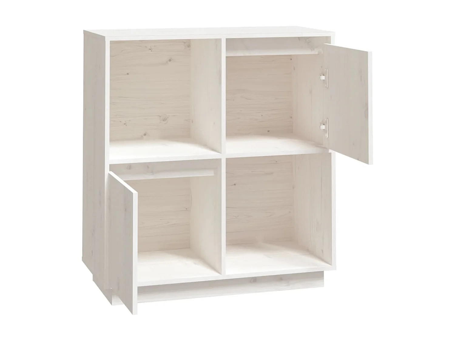 Dressoir 74x35x80 cm massief grenenhout wit