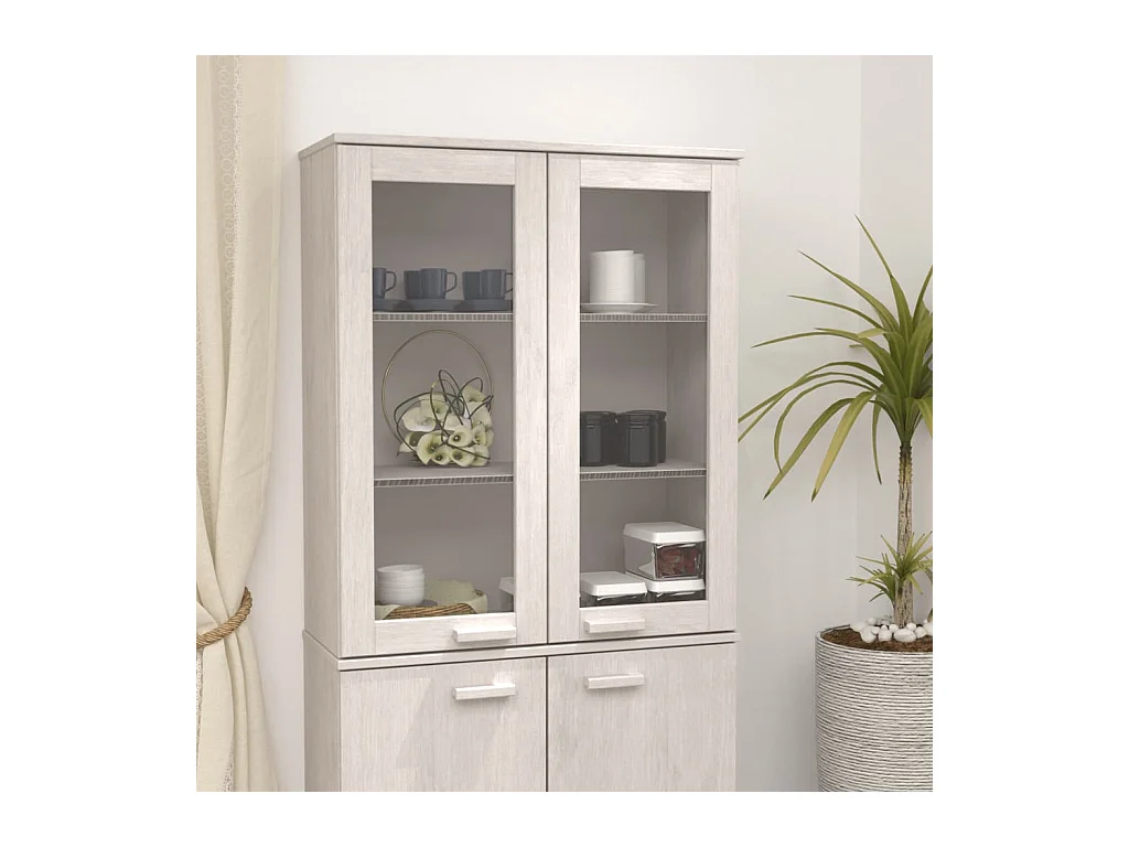 Dessus de buffet HAMAR Blanc 85x35x100 cm Bois de pin massif
