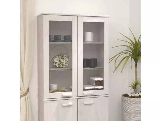 Kauf Unique Highboard-Oberteil HAMAR Weiß 85x35x100 cm Massivholz