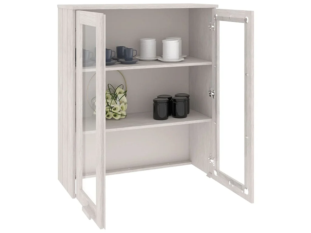 Dessus de buffet HAMAR Blanc 85x35x100 cm Bois de pin massif