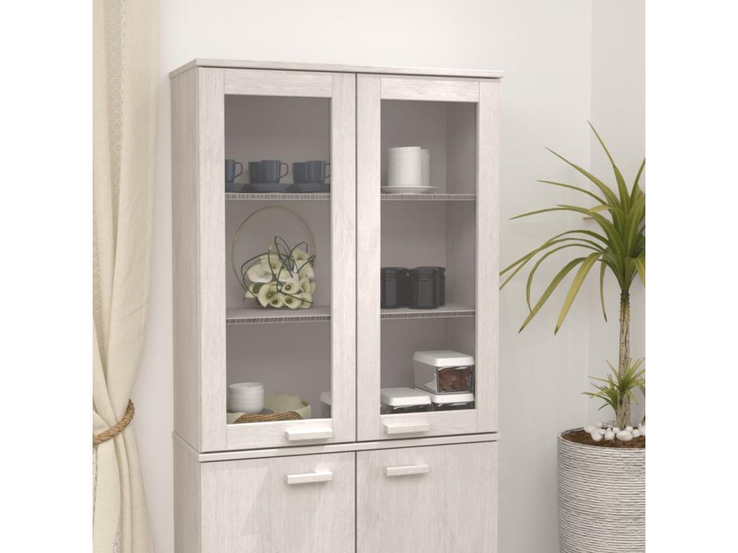 Topo p/ armário alto HAMAR 85x35x100 cm pinho maciço branco