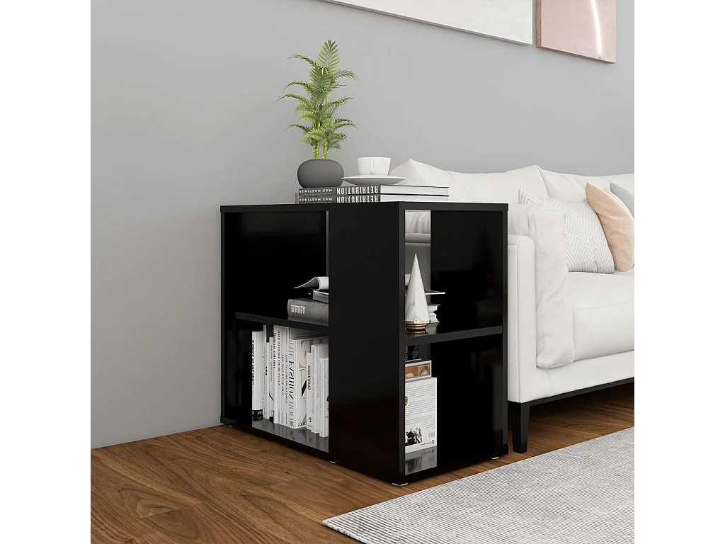 Bijzetkast 60x30x50 cm bewerkt hout zwart