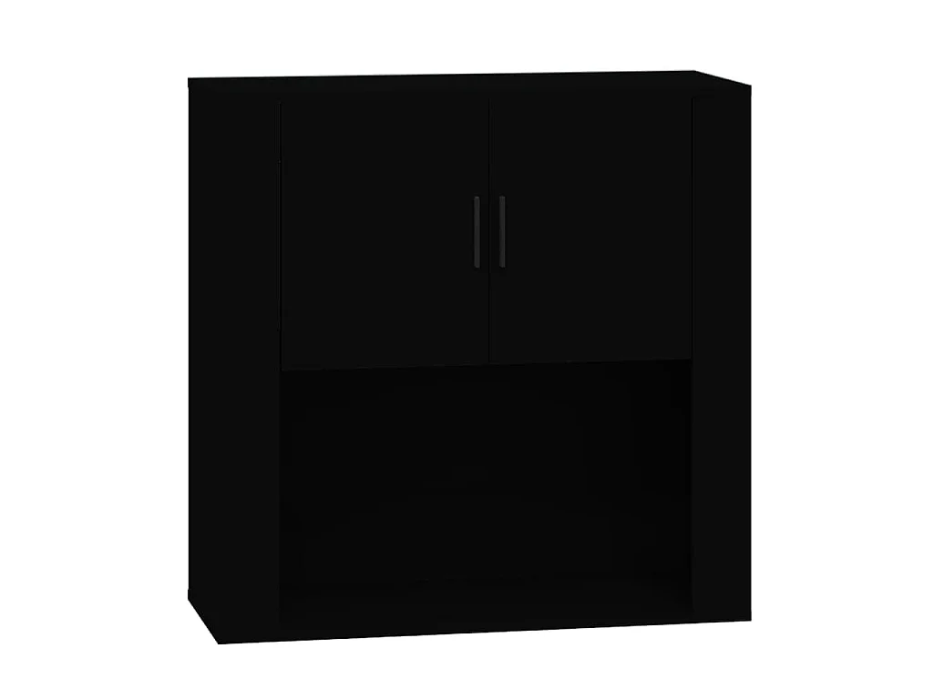 Wandkast 80x33x80 cm bewerkt hout zwart