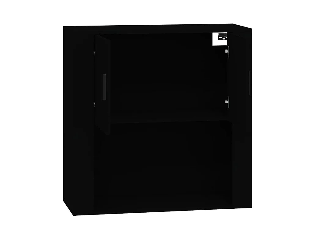 Wandkast 80x33x80 cm bewerkt hout zwart