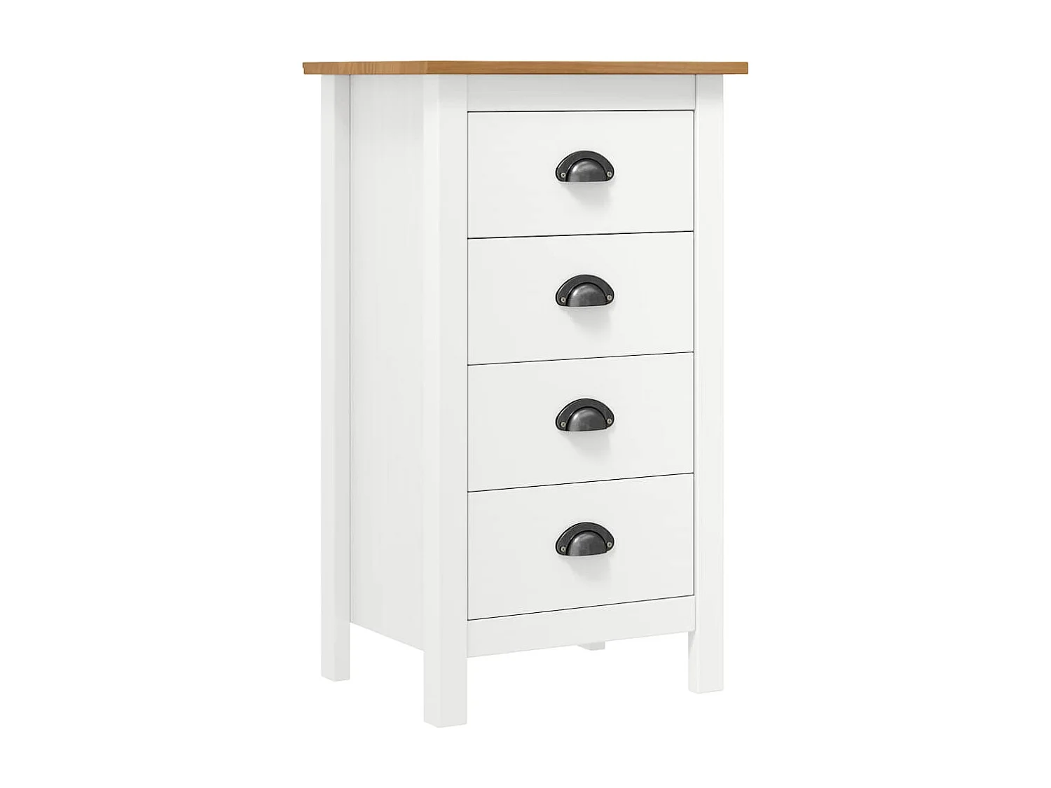 Buffet Hill Blanc 46x35x80 cm Bois de pin solide
