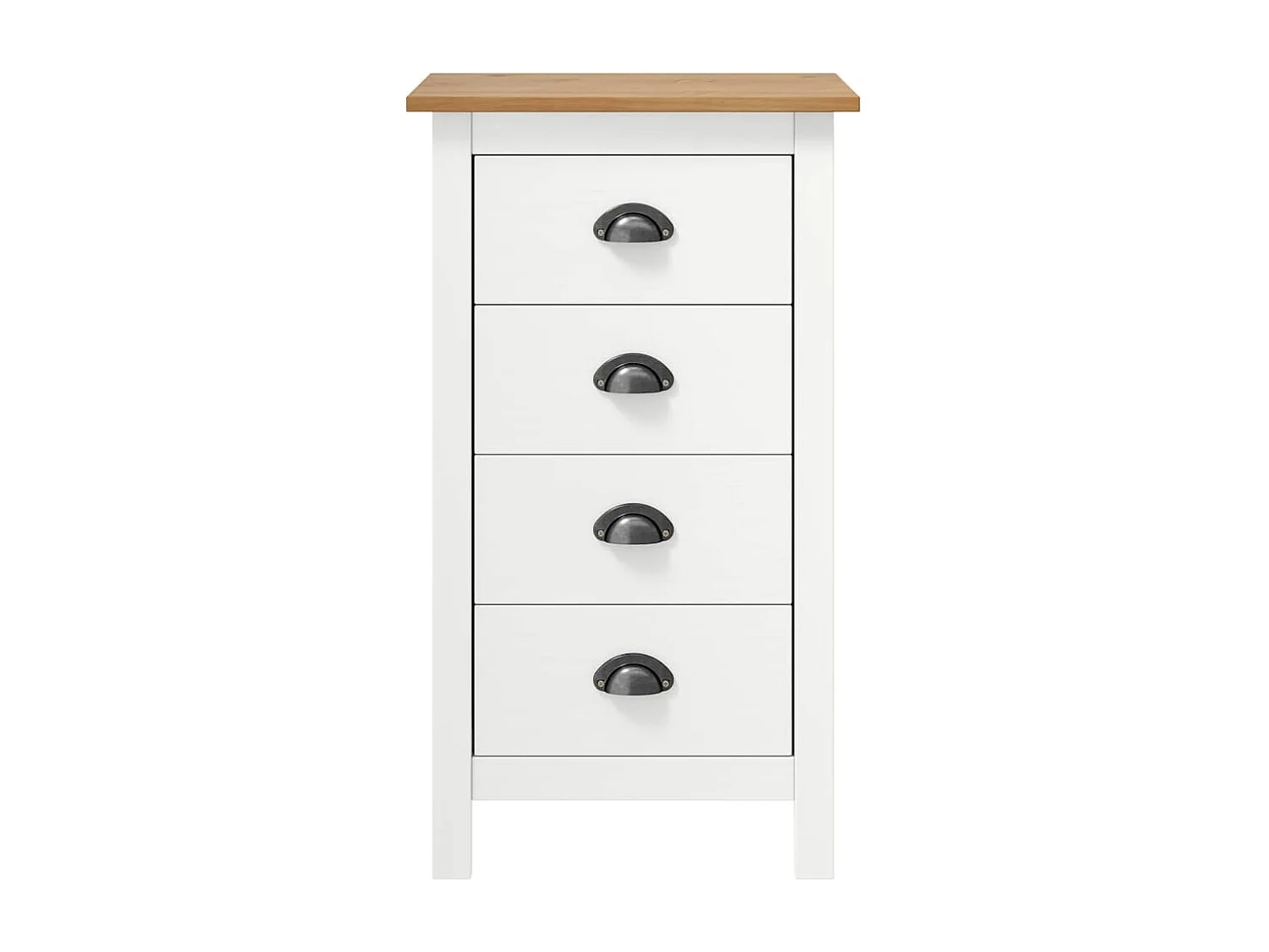 Buffet Hill Blanc 46x35x80 cm Bois de pin solide