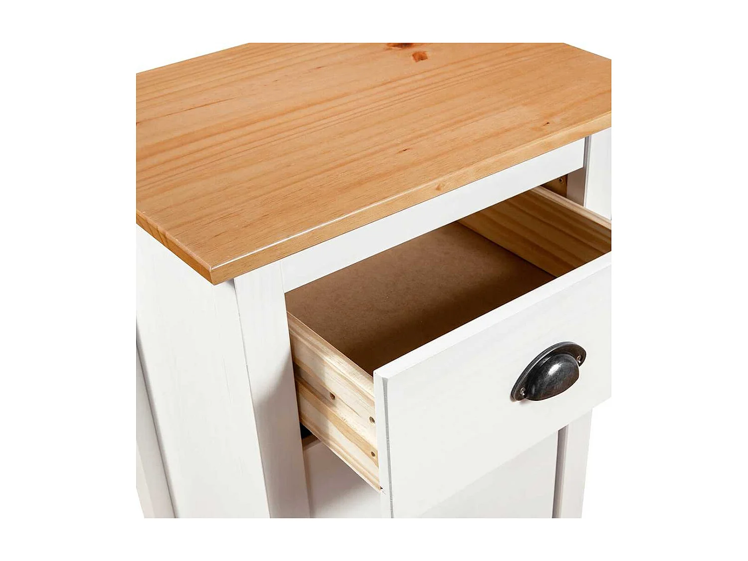 Buffet Hill Blanc 46x35x80 cm Bois de pin solide