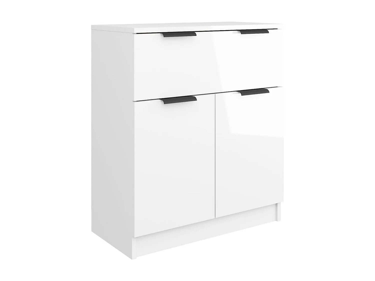 Buffet Blanc brillant 60x30x70 cm Bois d'ingénierie