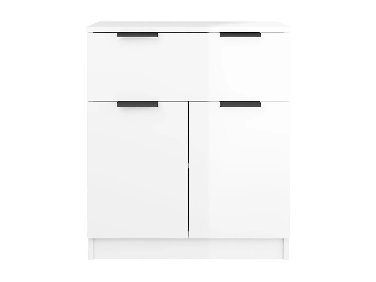 Buffet Blanc brillant 60x30x70 cm Bois d'ingénierie