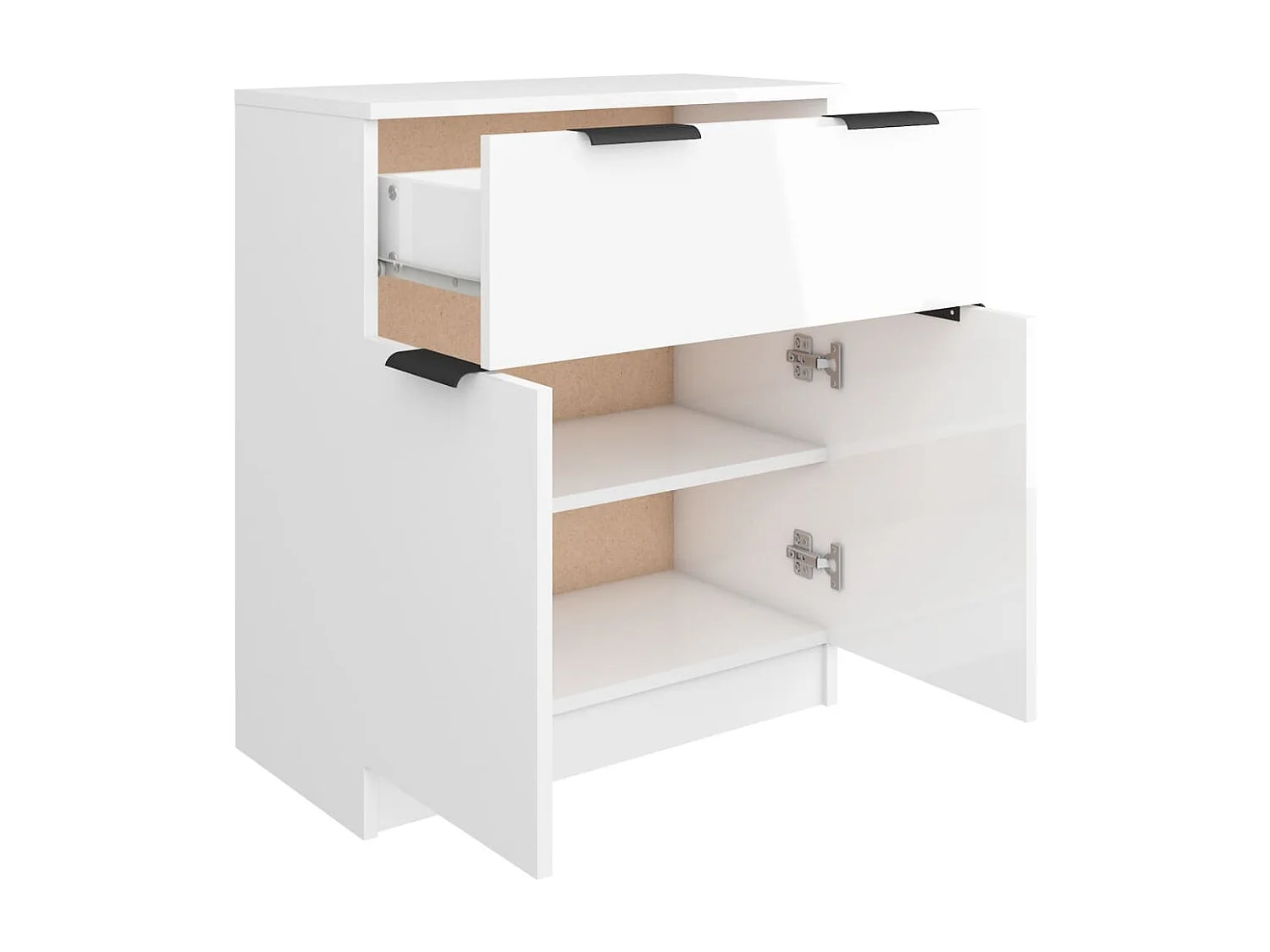 Buffet Blanc brillant 60x30x70 cm Bois d'ingénierie