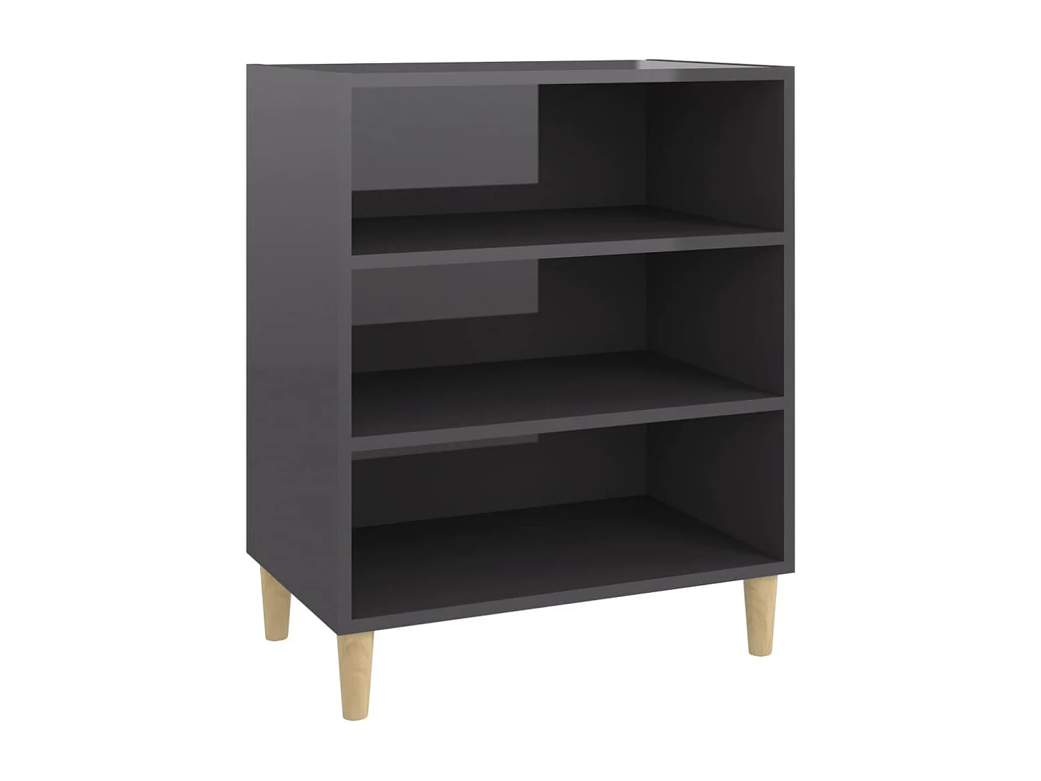 Dressoir 57x35x70 cm bewerkt hout hoogglans grijs