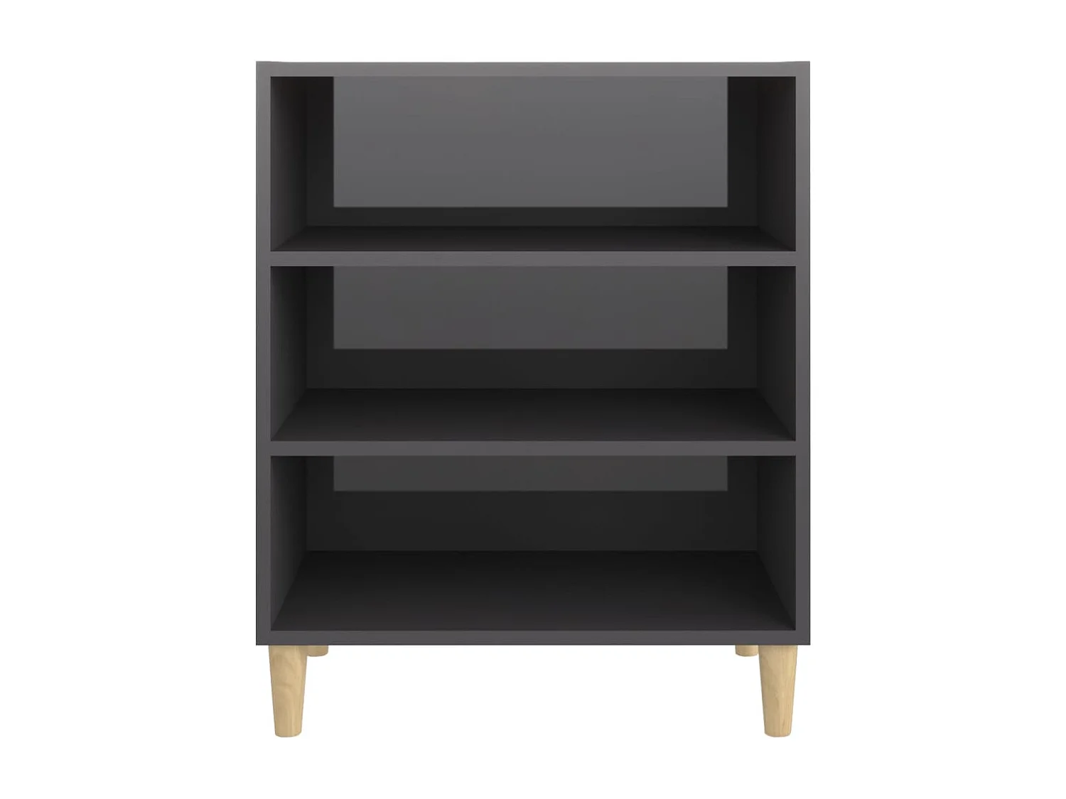 Buffet gris brillant 57x35x70 cm bois d'ingénierie