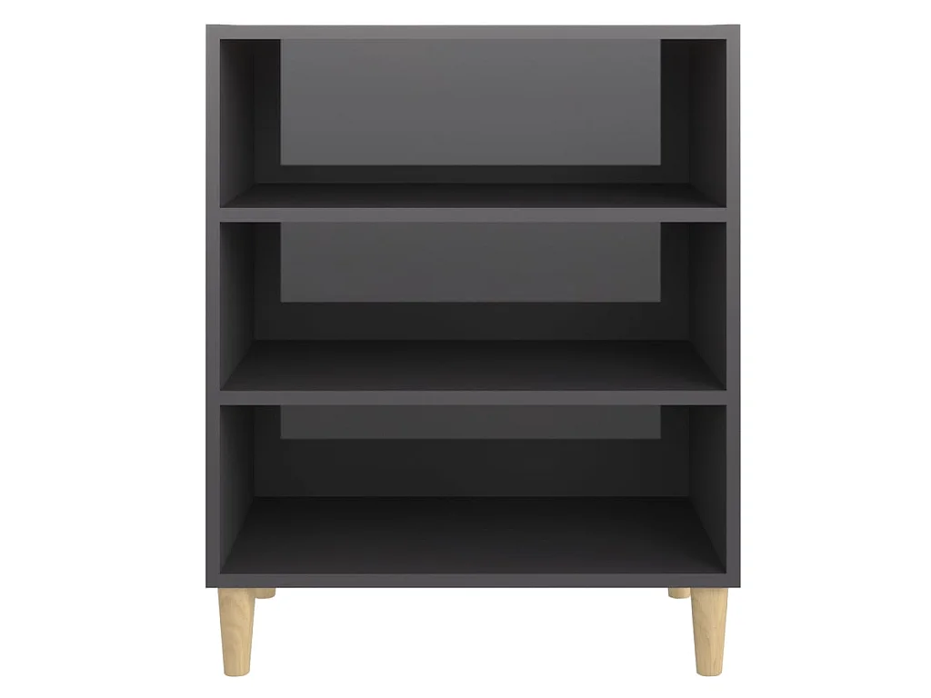 Buffet gris brillant 57x35x70 cm bois d'ingénierie