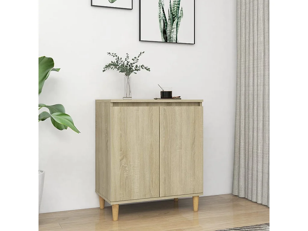 Dressoir met houten poten 60x35x70 cm bewerkt hout sonoma eiken