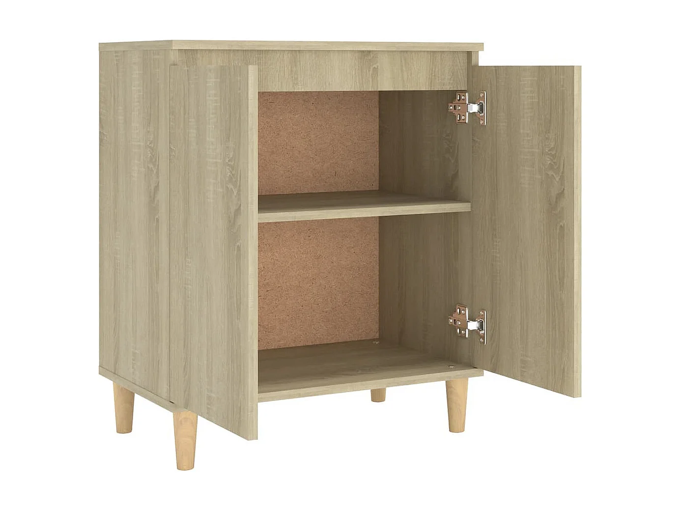 Dressoir met houten poten 60x35x70 cm bewerkt hout sonoma eiken