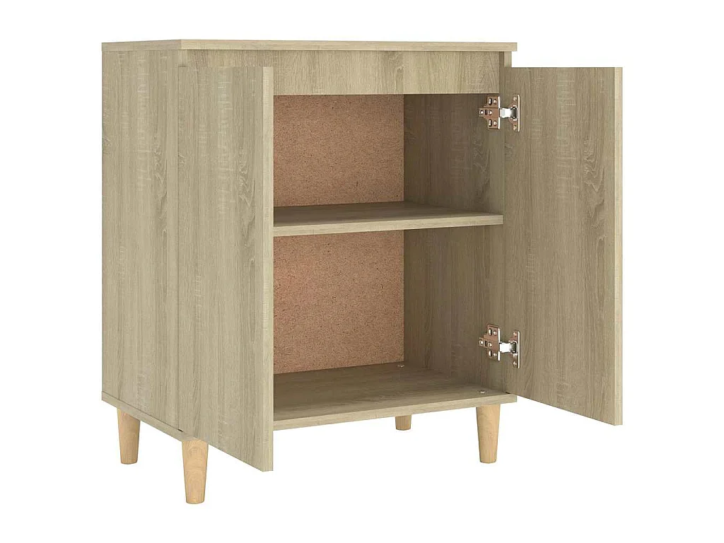 Dressoir met houten poten 60x35x70 cm bewerkt hout sonoma eiken