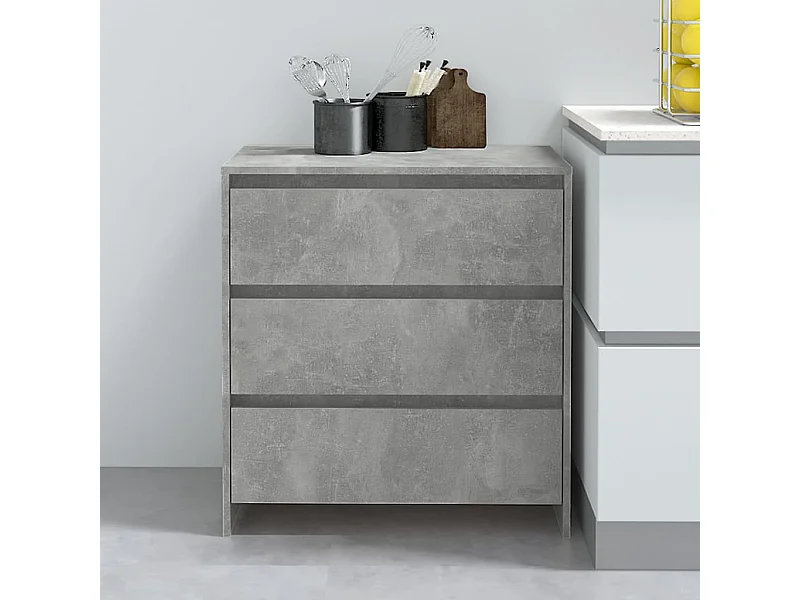 Aparador de madera contrachapada gris hormigón 70x41x75 cm