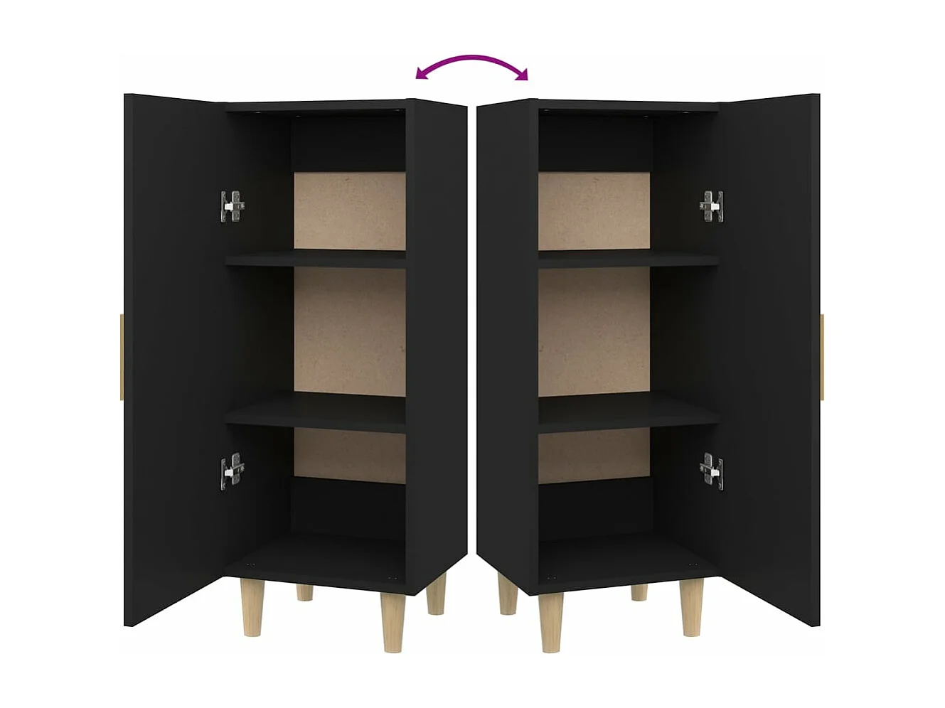 Buffet Noir 34,5x34x90 cm Bois d'ingénierie