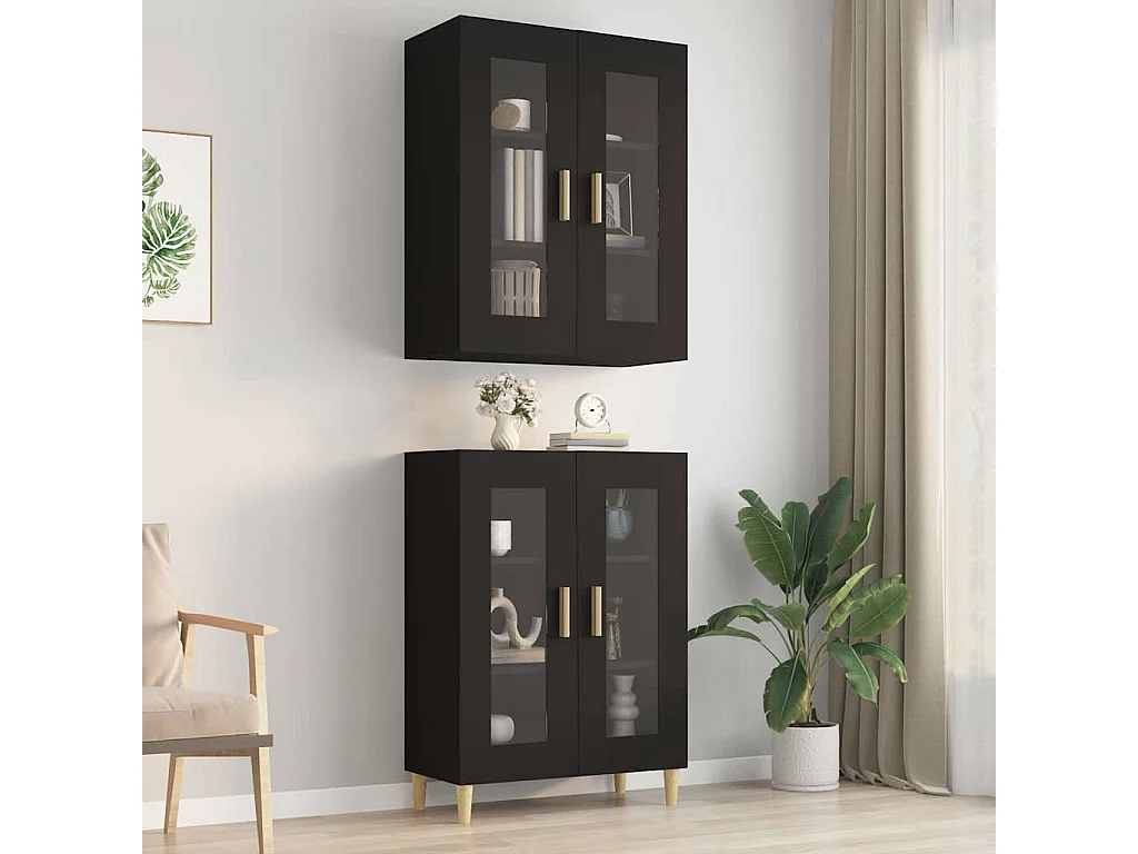 Armoire murale suspendue Noir 69,5x34x90 cm