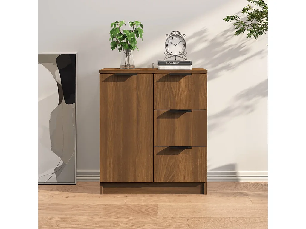 Dressoir 60x30x70 cm bewerkt hout bruin eikenkleur