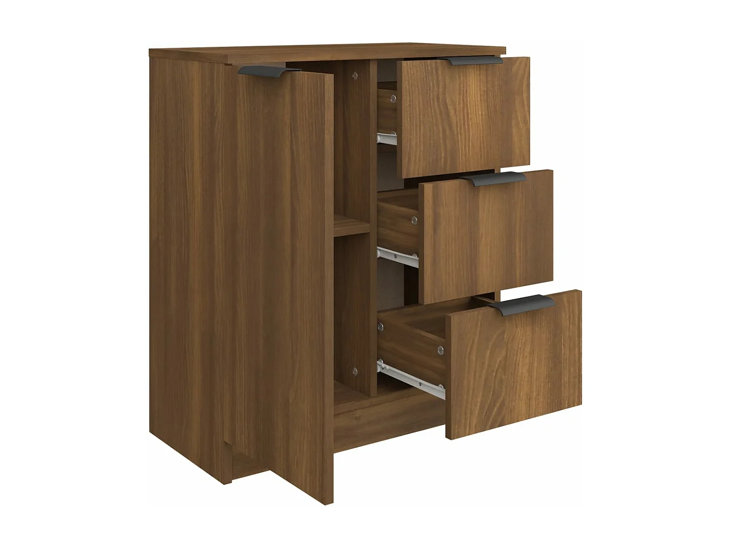 Dressoir 60x30x70 cm bewerkt hout bruin eikenkleur