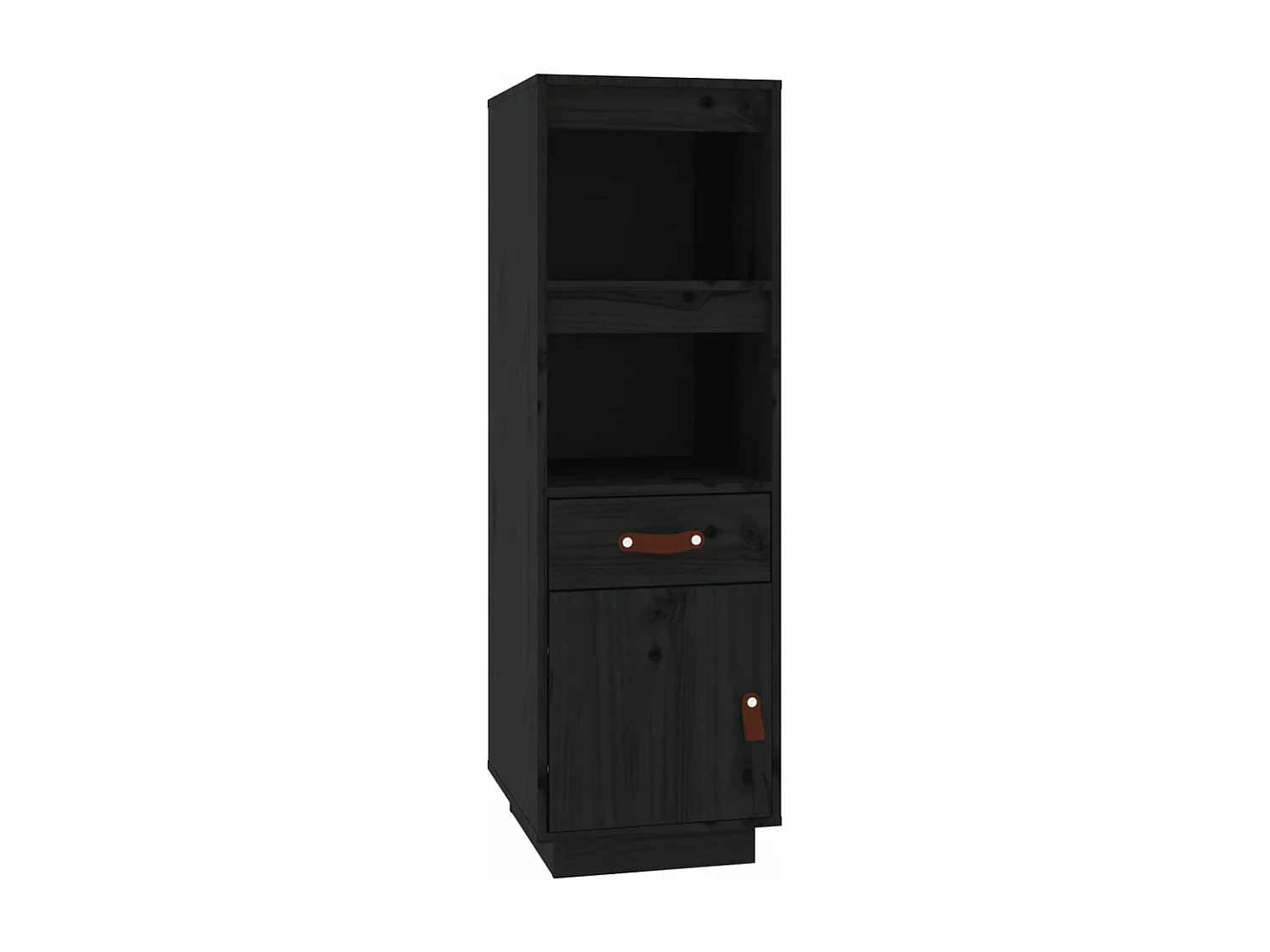Buffet haut Noir 34x40x108,5 cm Bois massif de pin