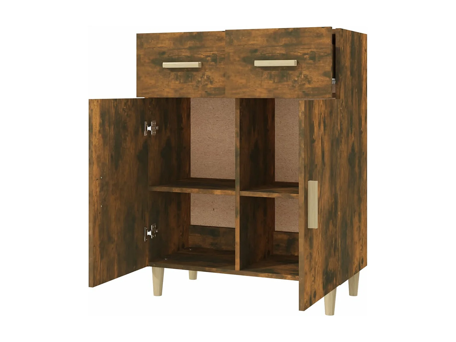 Buffet Chêne fumé 69,5x34x89 cm Bois d'ingénierie