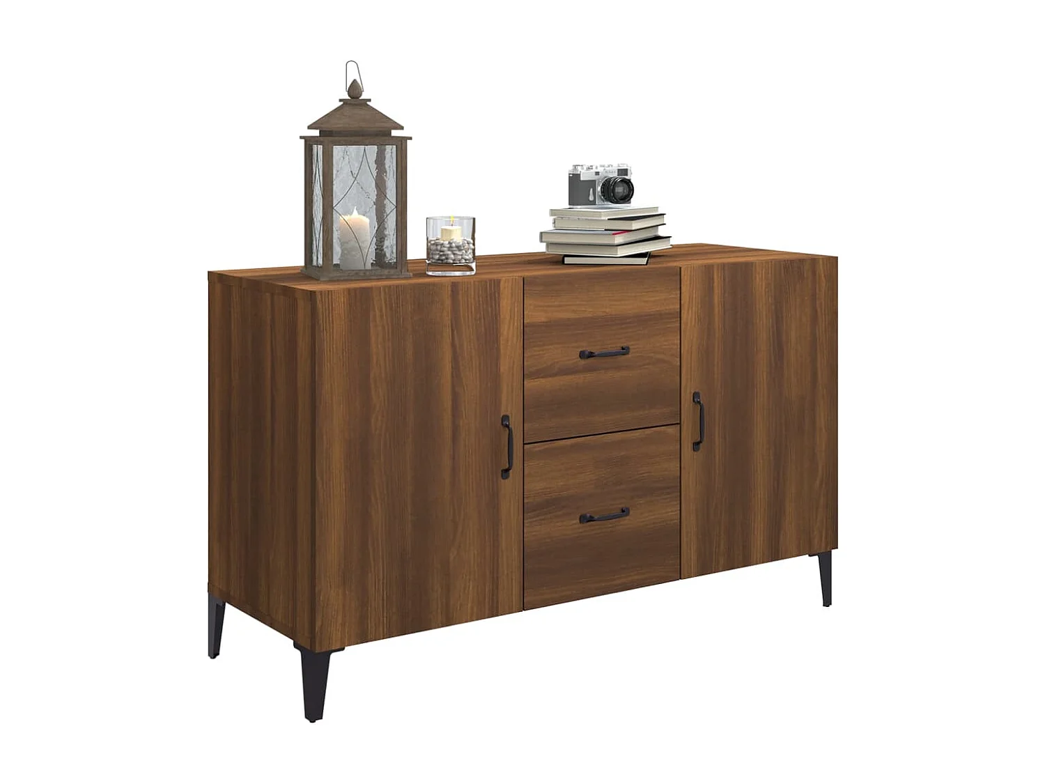 Dressoir 100x36x60 cm bewerkt hout bruin eikenkleur