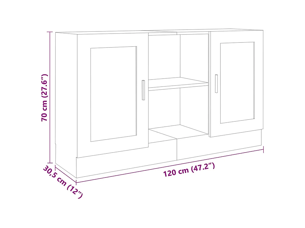 Sideboard Sonoma-Eiche 120x30,5x70 cm Holzwerkstoff