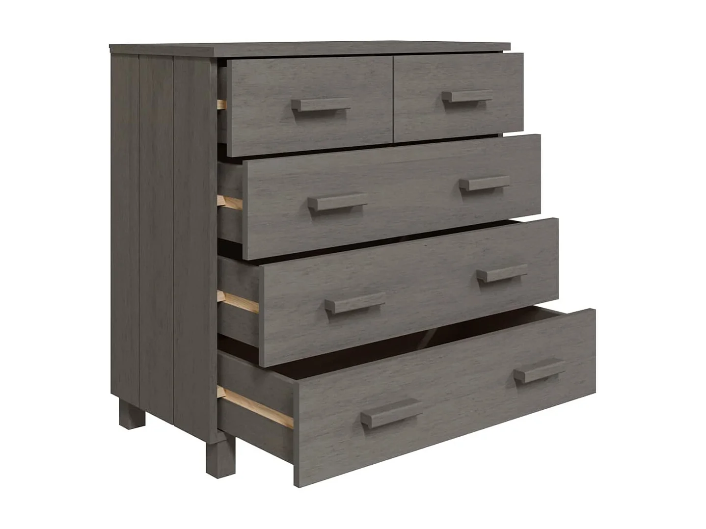 Credenza HAMAR Grigio Chiaro 79x40x80 cm Legno Massello di Pino