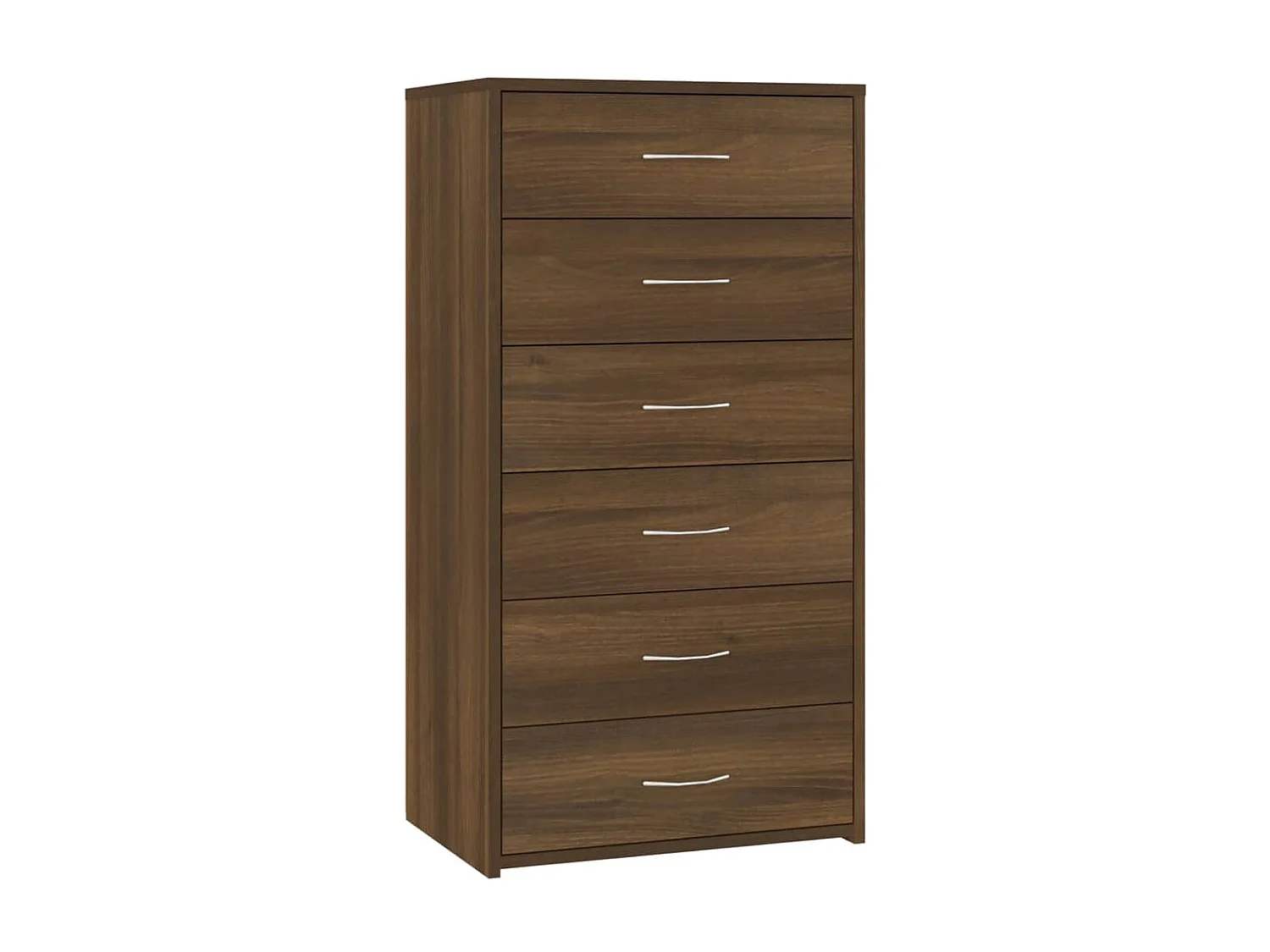 Dressoir met 6 lades 50x34x96 cm bewerkt hout bruin eikenkleur