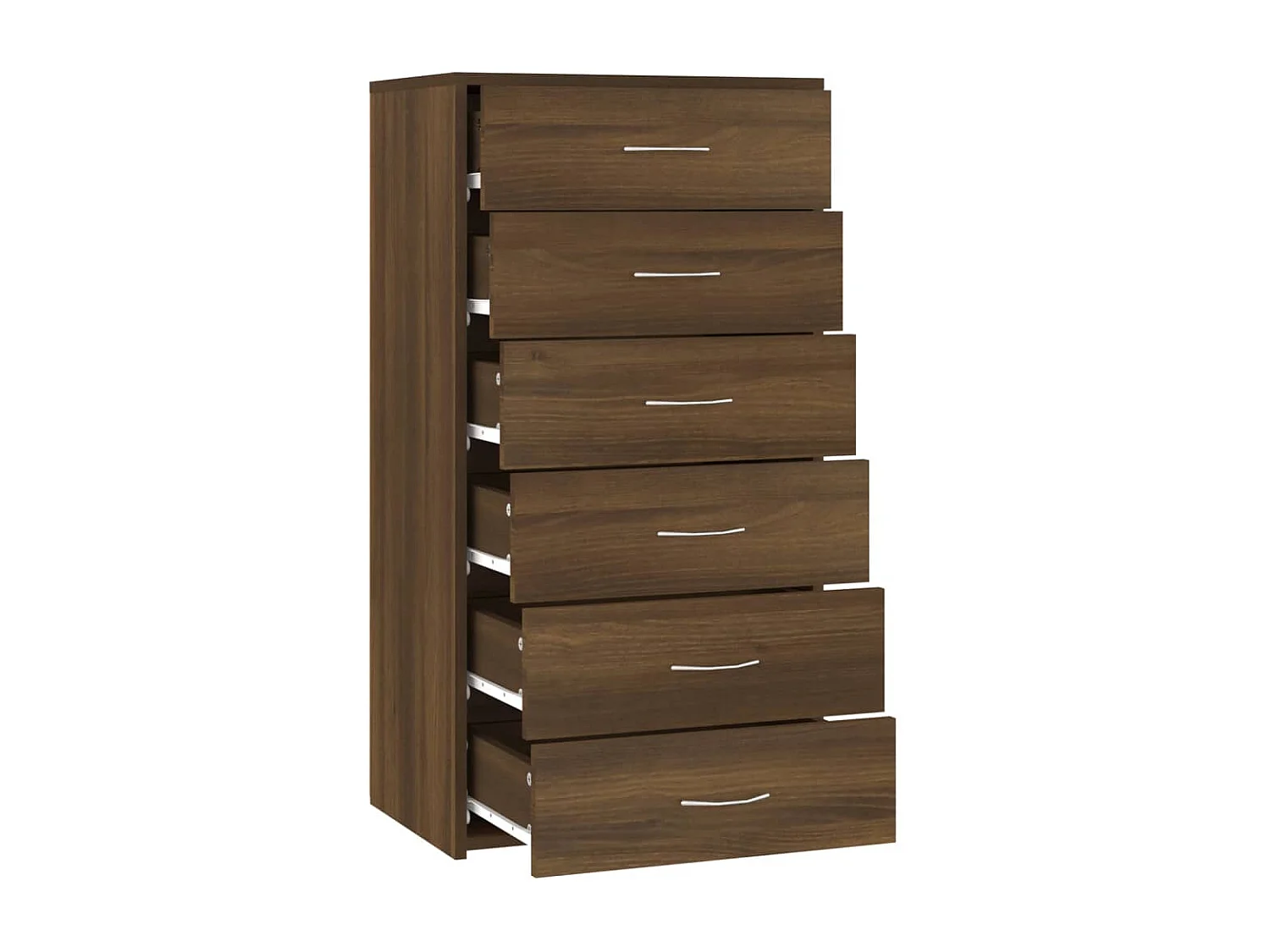 Buffet avec 6 tiroirs Chêne brun 50x34x96 cm Bois d'ingénierie