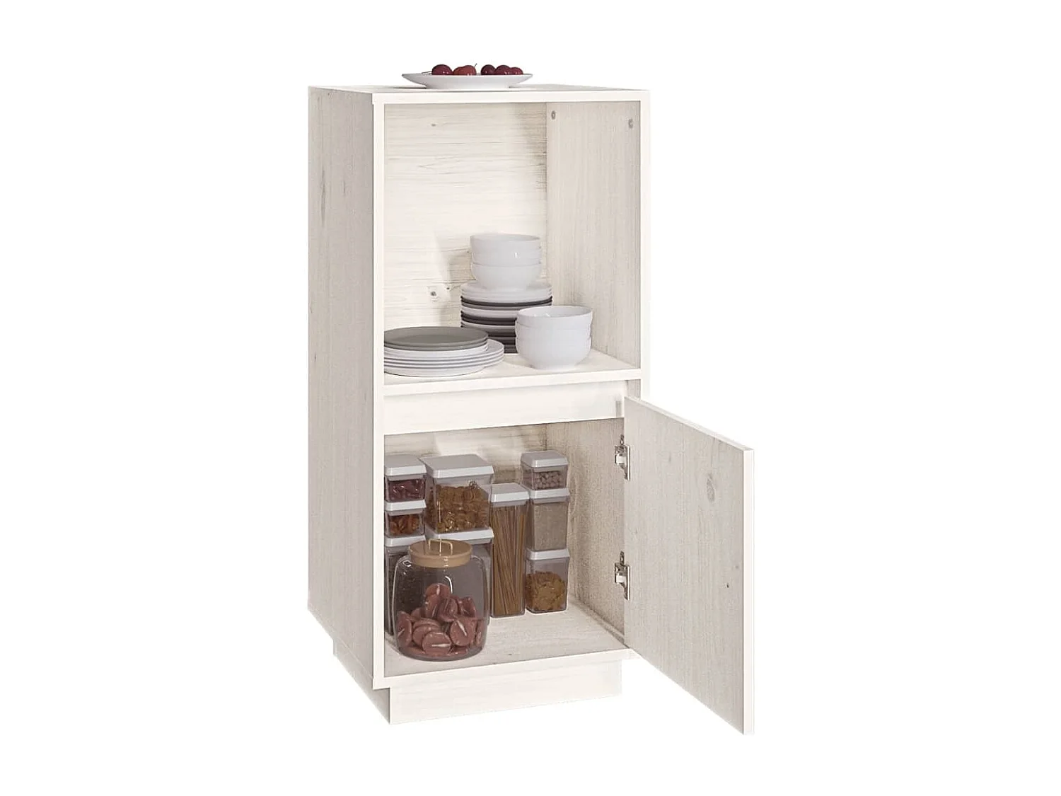 Sideboard Weiß 38x35x80 cm Massivholz Kiefer