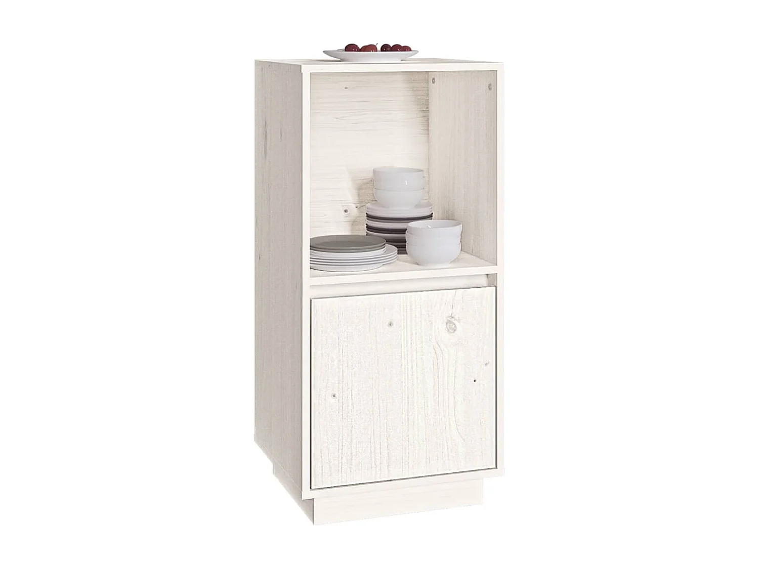 Dressoir 38x35x80 cm massief grenenhout wit