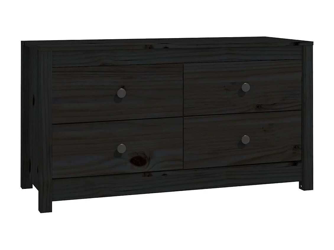 Armoire latérale Noir 100x40x54 cm Bois de pin massif