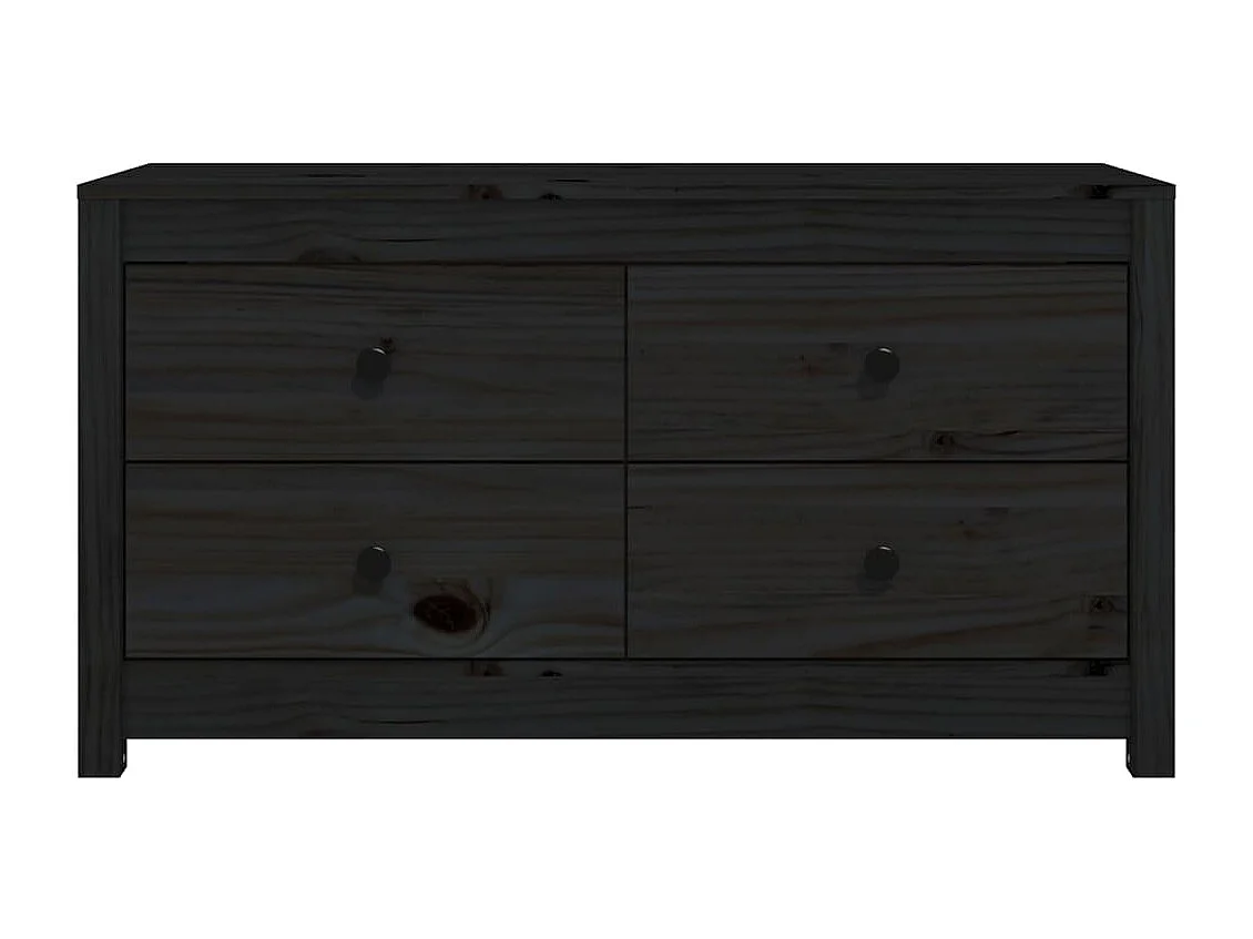 Armoire latérale Noir 100x40x54 cm Bois de pin massif