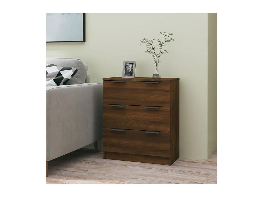 Buffet chêne marron 60x30x70 cm Bois d'ingénierie