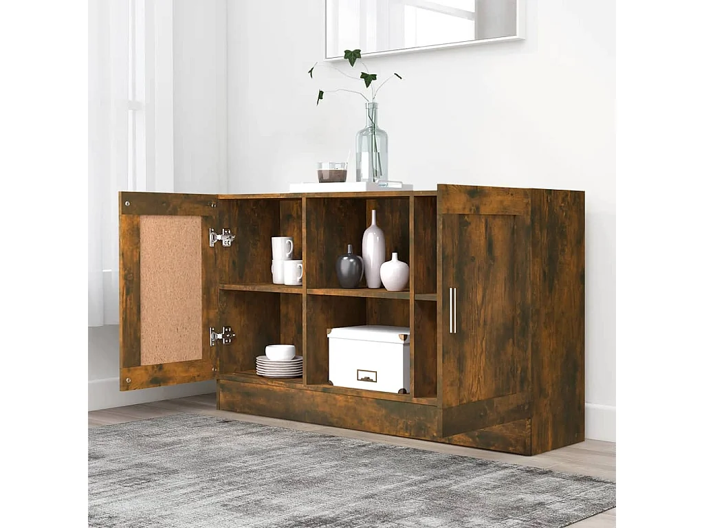 Buffet Chêne fumé 120x30,5x70 cm Bois d'ingénierie