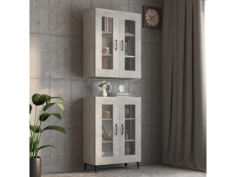 Armoire murale suspendue Gris béton 69,5x34x90 cm